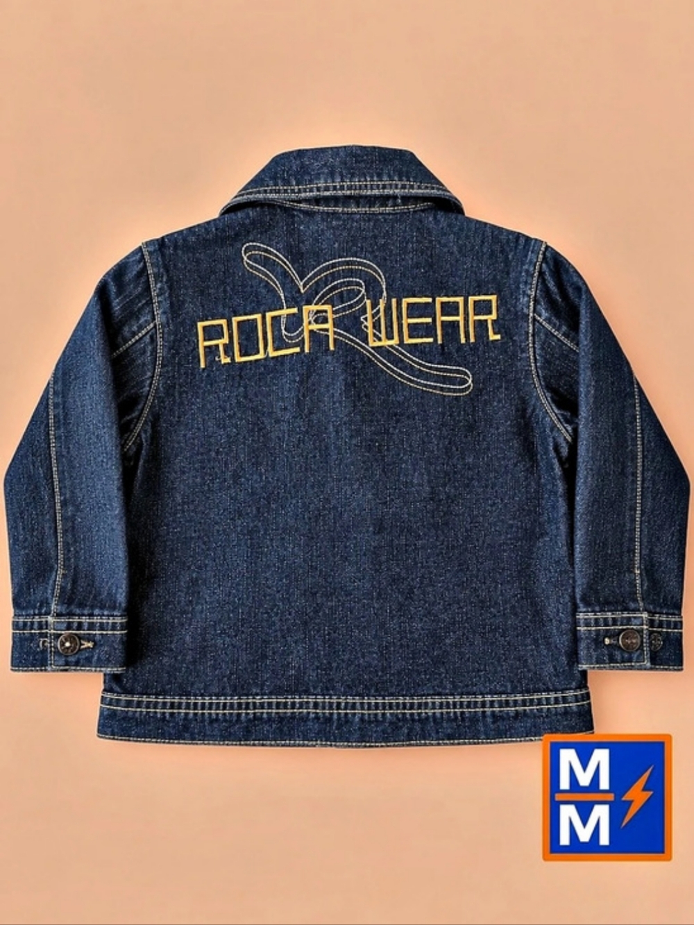 Roca Baby Rocawear 3T Dark Wash Denim Jacket Embroidered Y2K Hip Hop